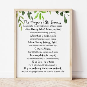 Prayer of St. Francis Printable