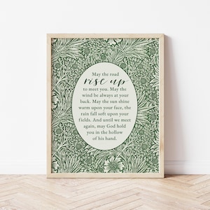 Irish Blessing Wall Art, May the Road Rise to Meet You, Celtic Prayer, Poem Print, Gaelic, Digital Download