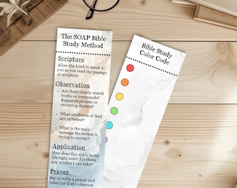 SOAP Bible Study Bookmark, Color Code with Highlighter
