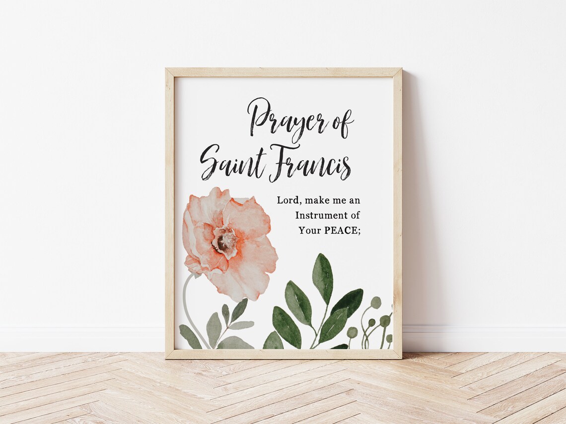 Printable Prayer of St Francis of Assisi Set of 4 8x10, Lord Make Me an Instrument of Your Peace ...