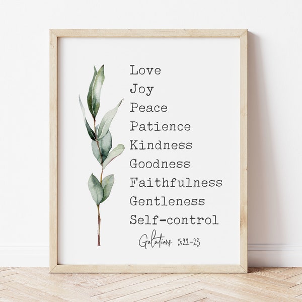 Printable Fruits of the Spirit Sign, Galatians  5 22-23