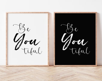 Teen Gift for Valentines, Be Youtiful Print for Girls, Teen Bedroom Decor
