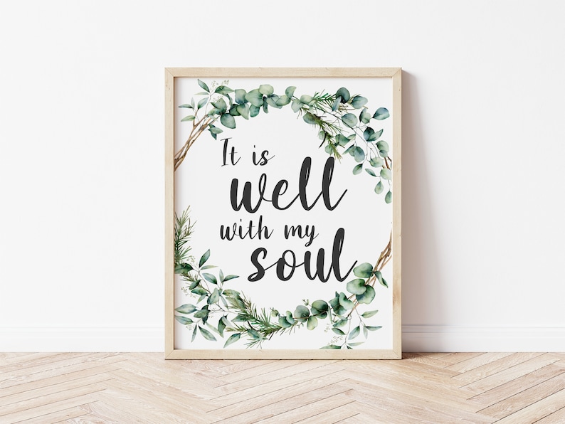 Printable It is Well With My Soul Sign Hymn Wall Art Music Etsy