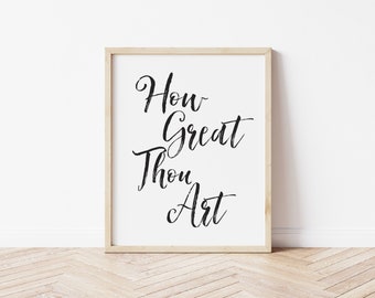 How Great Thou Art Printable Art for Wall, Hymn Wall Art