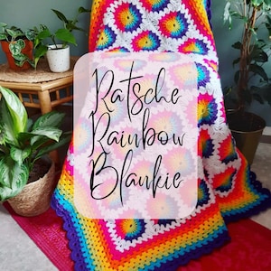 Ratchet Rainbow Blankie (Tutorial in English US terms with pics and explanations)