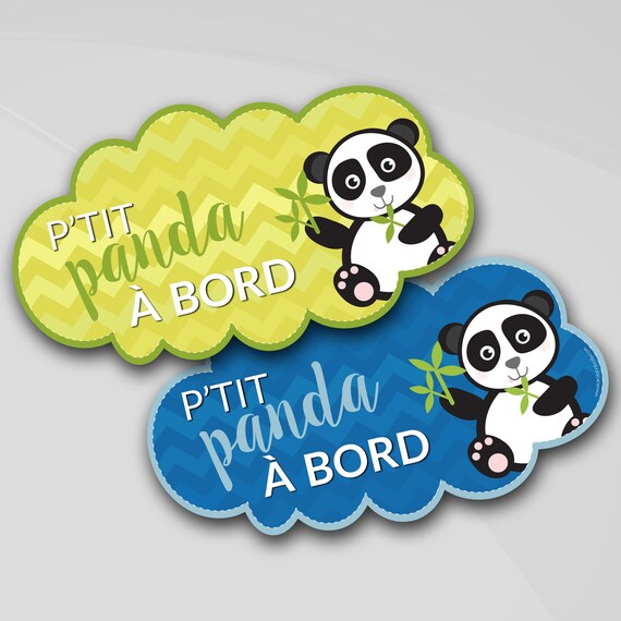 Sticker voiture Bebe a bord Panda