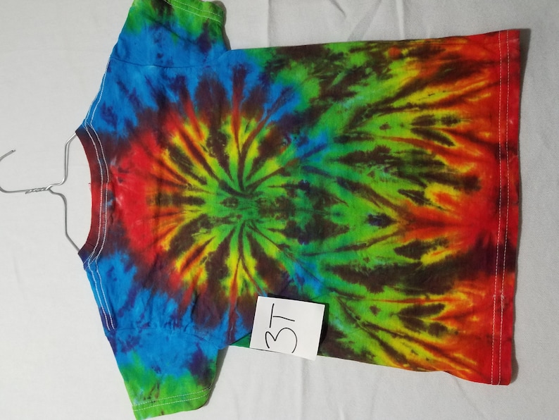 unisex hippy t shirt tye dye christmas bright clothes spider spiral girl short sleeve gift tee back to school boy rainbow 3t