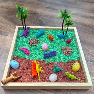 Dinosaur Sensory Play Kit – Montessori-Inspired Small World – Rice Bin Filler – Open-Ended Play – Pretend Play – Fine Motor Activity