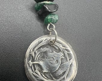 99.9 % Fine Silver dragon book mark with gemstones