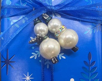 Snowman package tie ons. Small Christmas tree ornaments. Gifting Accessories. Ready to ship.