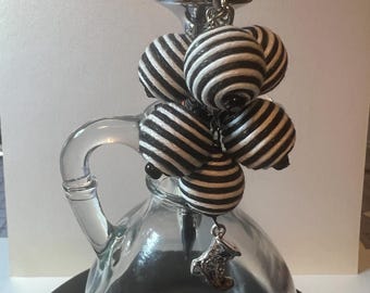 Whimsical Halloween Stripey Witch Socks Wine Stopper.