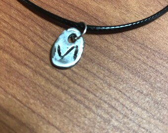 Eihwaz Rustic 99.9% Fine Silver Rune pendant. Ready to ship.
