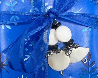 Christmas Package Tie Ons. Gifting Accessories.  Small Shell snow man Ornaments.  Sold individually.  Ready to ship
