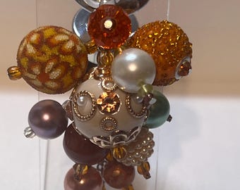 Autumn, Fall, Thanksgiving  beaded wine stopper, Cascading Beaded Wine Stopper,  Ready to ship.