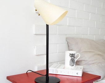 JUNE - Lampe de table/de bureau en métal et parchemin - Noir