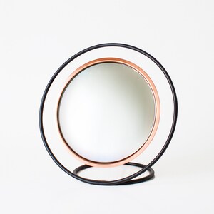 Copper Table Mirror / Illusionistic Standing Mirror / Copper Beauty Mirror image 4