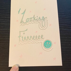 Argent et bleu 'look fine' design (unique en son genre) A6 carte de vœux faite à la main - vierge à l’intérieur pour votre message