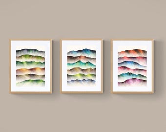 Lake District Fells Art Prints / Posters - Watercolour Lakeland Mountains - Painting, Illustration, Gift, Quality Print