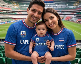 Personalized Cape Verde Jersey Family Shirts, Cape Verde Team Shirt, Game Day Tee, Cape Verde World Soccer 2026, Cape Verde Football Fan Tee