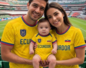 Personalized Ecuador Jersey Family Shirts, Ecuador Team Shirt, Game Day Tee, Ecuador Soccer, Ecuador World Soccer 2026, Football Fan Tee