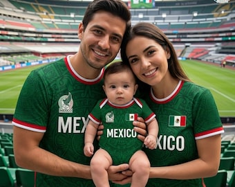 Personalized Mexico Jersey Family Shirts, Mexico National Team Jersey, Game Day Gifts, Mexico World Soccer 2026, Mexican Football Fan Shirt