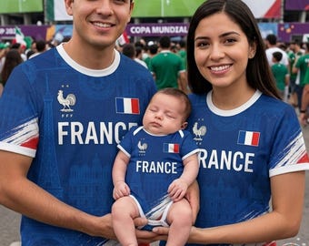 Personalized France Jersey Family Shirts, France National Team Jersey, Game Day Tee, France World Soccer 2026, French Football Fan Shirt