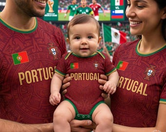 Personalized Portugal Soccer Jersey Family Tee, Portugal World Soccer Family Shirts, Portugal National Team Tee, Portugal Football Fan Shirt
