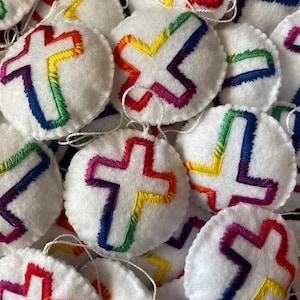 Catholic Pride Rainbow Cross Ornament