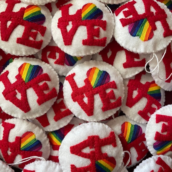 Love Proudly Rainbow Heart Ornament