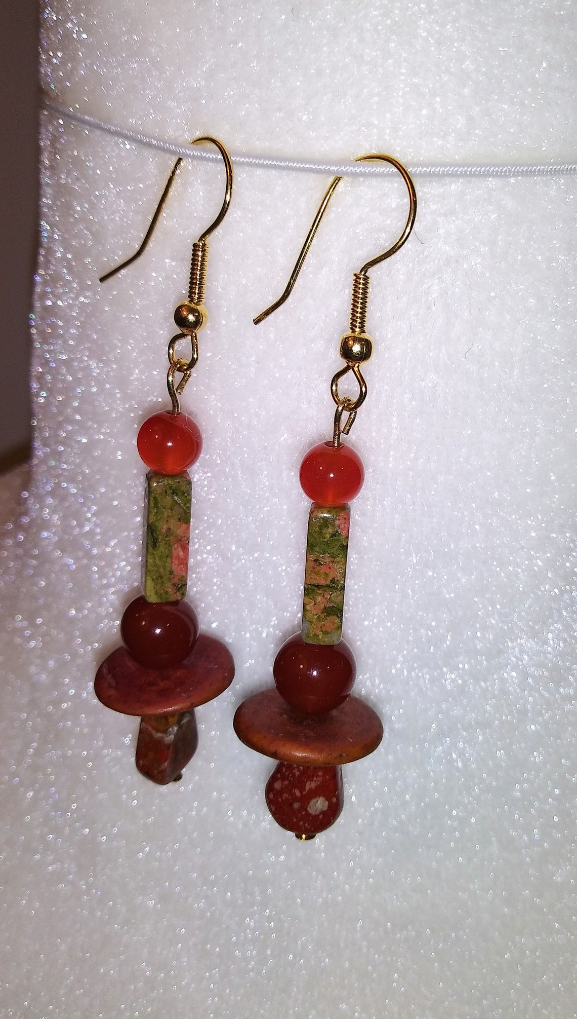 Rustikale orange und Ziegel roten Stein und Holz mit Kupfer | Etsy