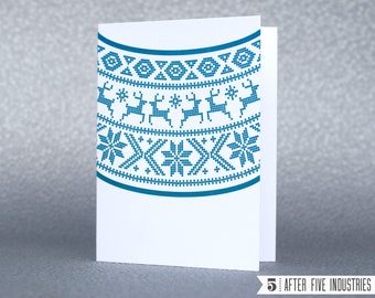 Reindeer Sweater — Letterpress Greeting Card