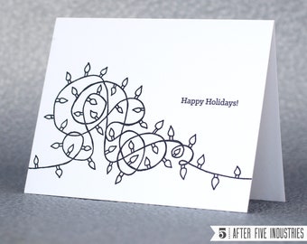 Weihnachtsbeleuchtung — Letterpress Grußkarte