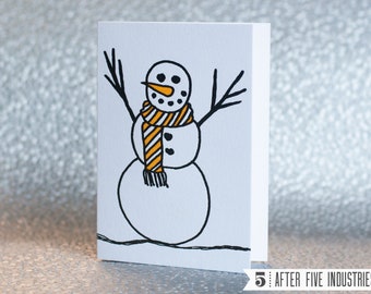 Snow Person — Letterpress Greeting Card