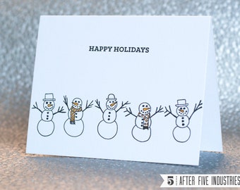 Snow People — Letterpress Greeting Card