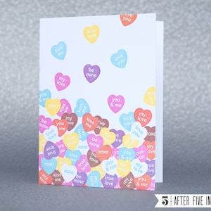 Candy Hearts — Letterpress Grußkarte