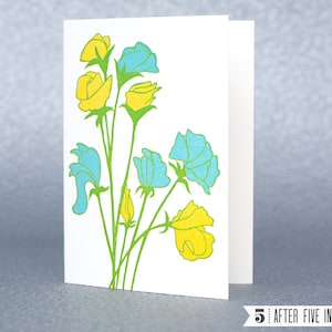 Flores pop — cartão comemorativo tipográfico