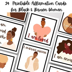 Affirmation Cards for Black Women | Positive Affirmation Cards | Digital Affirmation Cards | Self-Love Affirmations | Encouragement Gifts