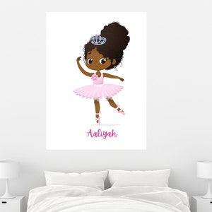 Personalized Ballerina Printable | Black Ballet | Nursery Art | Girls ...