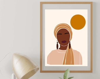 Black Girl Art | Muslim Woman Art | African American Muslim Woman | Islamic Art | Faceless Portraits
