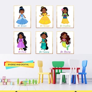 Black Girls Art Print | Girl Printable Wall Art | Princess Wall Art Print | African American Print | Girls Nursery Art | Girls Nursery Decor