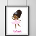 Personalized Ballerina Printable | Black Ballet | Nursery Art | Girls ...