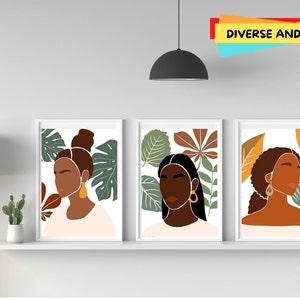 African Woman Art | Black Woman Illustration | Fashion Wall Art | Tropical Gallery Print | Black Girl Art | Modern Afrocentric Decor