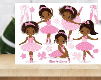 Decoración de pared con bailarina negra / Lámina de bailarina afroamericana / Decoración de habitación infantil para niña pequeña / Arte mágico para habitación infantil de niña negra / Arte negro