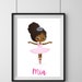 Personalized Ballerina Printable | Black Ballet | Nursery Art | Girls ...