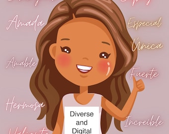 Spanish Girl Affirmation | Espanol Girl Affirmation Poster | Affirmation Cards for Kids | Positive Prints | Inspirational Quotes for Girls