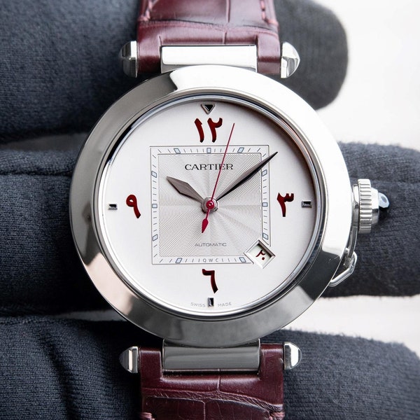 Cartier P a s h a RARE 2023 Middle Eastern Dial Maroon WSPA0037