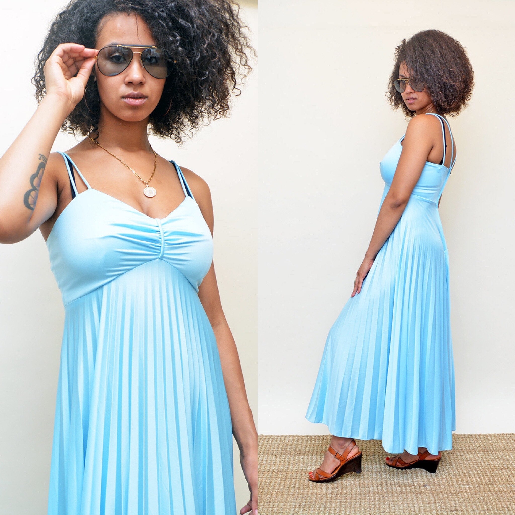 blue disco dress