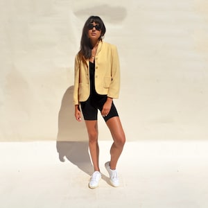 Vintage 90er Jahre Kaschmir Wolle Blazer: Minimalistischer Oversized Blazer (S/M)