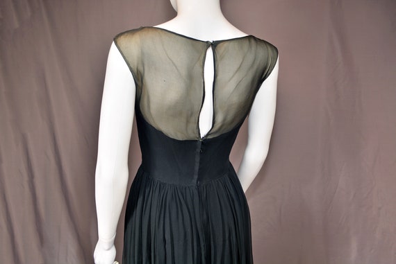 vintage 60s silk dress black cocktail 1960s mod p… - image 10