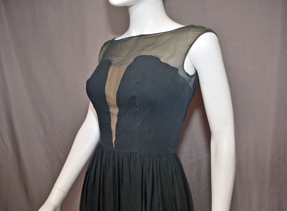 vintage 60s silk dress black cocktail 1960s mod p… - image 7